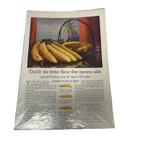 VTG Good Housekeeping March 1926 Banana Ripeness Advertising Print Ads